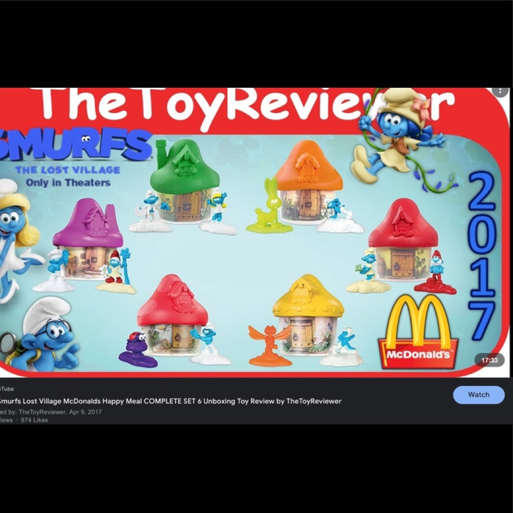 2017 Smurfs The Lost Village McDonalds Toys